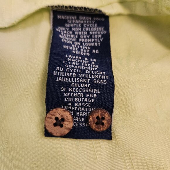 Havana Jacks Cafe Hawaiian Shirt Yellow Palm‎ Trees Embroidered Button Up Large - Picture 15 of 15